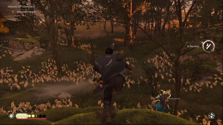 You will begin your task by eliminating the Mongols roaming the forests - Ghost of Tsushima: Dreams of Conquest walkthrough, An Ishikawa Tale - An Ishikawa Tale - Ghost of Tsushima Guide, Walkthrough