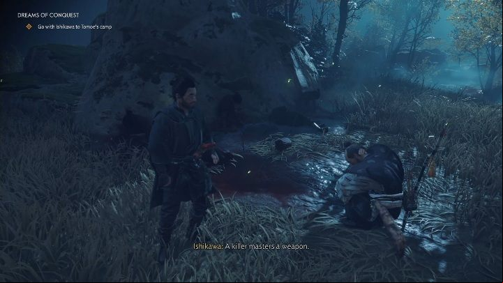 You and Ishikawa will go to one of the makeshift camps - Ghost of Tsushima: Dreams of Conquest walkthrough, An Ishikawa Tale - An Ishikawa Tale - Ghost of Tsushima Guide, Walkthrough