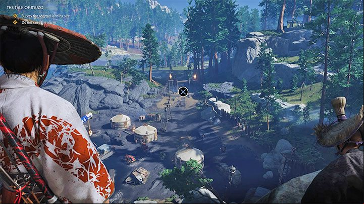 Before you enter any larger location occupied by your opponents, it is worth doing a reconnaissance - Ghost of Tsushima: Ghost style - Stealth - Basics - Ghost of Tsushima Guide, Walkthrough