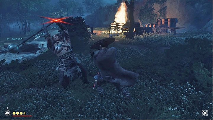 Red attacks are those that cannot be parried - Ghost of Tsushima: Tips and Tricks - Basics - Ghost of Tsushima Guide, Walkthrough