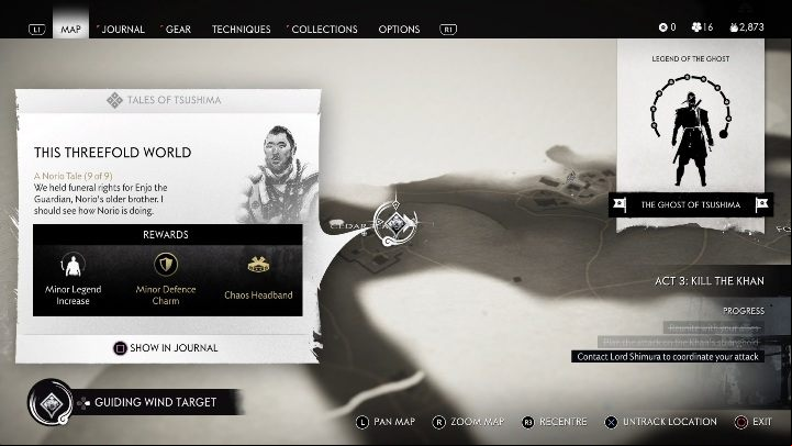 How to unlock: Complete The Guardian of Tsushima side quest - Ghost of Tsushima: This Threefold World walkthrough, A Norio Tale - A Norio Tale - Ghost of Tsushima Guide, Walkthrough