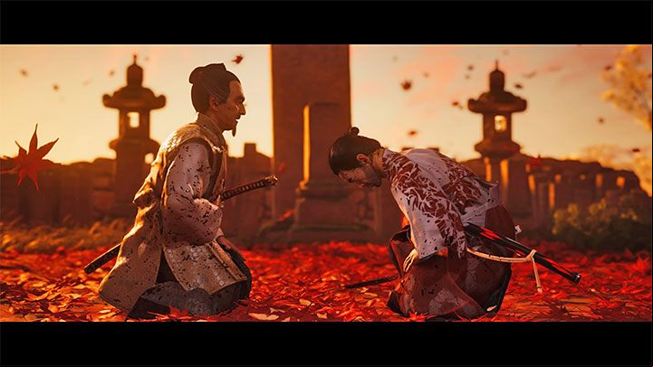 If you want to spare Shimura, press R2 and then confirm this choice by pressing X - Ghost of Tsushima: Endings walkthrough - Act 3 - Ghost of Tsushima Guide, Walkthrough