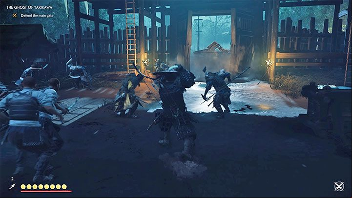 In some battles, Jin can be accompanied by allies - Ghost of Tsushima: Samurai style - Direct combat - Basics - Ghost of Tsushima Guide, Walkthrough