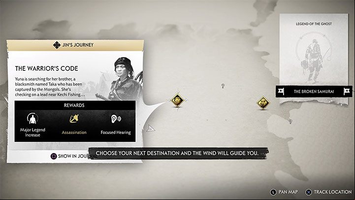 Quests from this category are marked on the world map in yellow - Ghost of Tsushima: List of all main tales - Main tales - Ghost of Tsushima Guide, Walkthrough