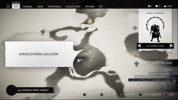 Location: Jogaku Fort - Ghost of Tsushima: Mongol Camps, Kamiagata Region secrets map - Kamiagata Region - Ghost of Tsushima Guide, Walkthrough