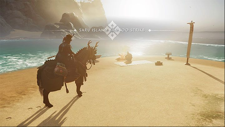 Bamboo Strike is a mini-games in which you have to quickly press a combination of buttons to cut 3, 5, and 7 bamboos using a katana - Ghost of Tsushima Iki Island DLC: Iki Island map - activities - World Atlas - Ghost of Tsushima Guide, Walkthrough