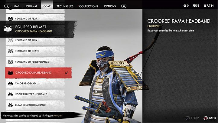 1) Crooked Kama Headband - Ghost of Tsushima: Hoe to unlock Cooper Clan Cosplayer? - Trophy guide - Ghost of Tsushima Guide, Walkthrough