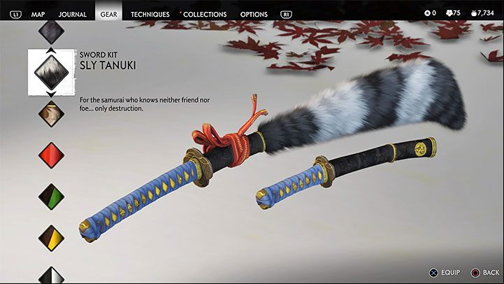 4) Sly Tanuki Sword Kit - Ghost of Tsushima: Hoe to unlock Cooper Clan Cosplayer? - Trophy guide - Ghost of Tsushima Guide, Walkthrough