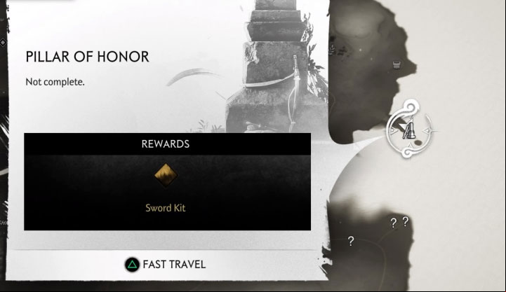 This sword kit can be unlocked by visiting one of the Pillars of Honor on Tsushimas eastern bank - Ghost of Tsushima: Hoe to unlock Cooper Clan Cosplayer? - Trophy guide - Ghost of Tsushima Guide, Walkthrough