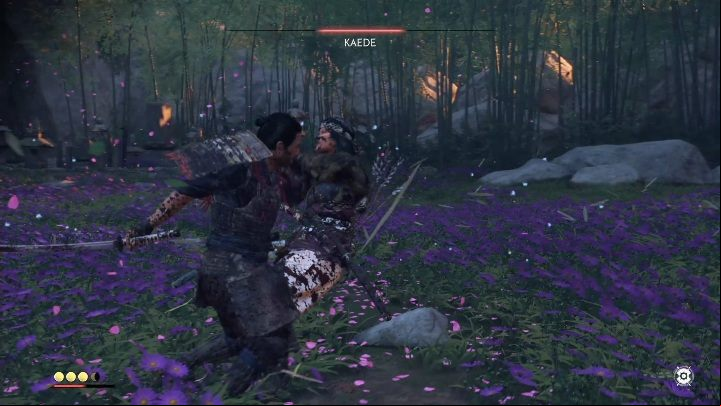 Take advantage of the moments when she loses her stamina and lets her guard down - Ghost of Tsushima: How to beat Kaede? Video guide - Side quests - Ghost of Tsushima Guide, Walkthrough