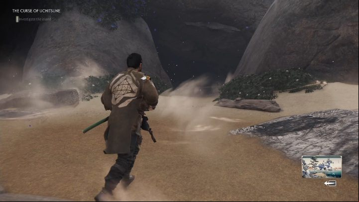 To get there, you have to go down the mountain - Ghost of Tsushima: The Curse of Uchitsune walkthrough, Mythical Tales, video - Mythic Tales - Ghost of Tsushima Guide, Walkthrough