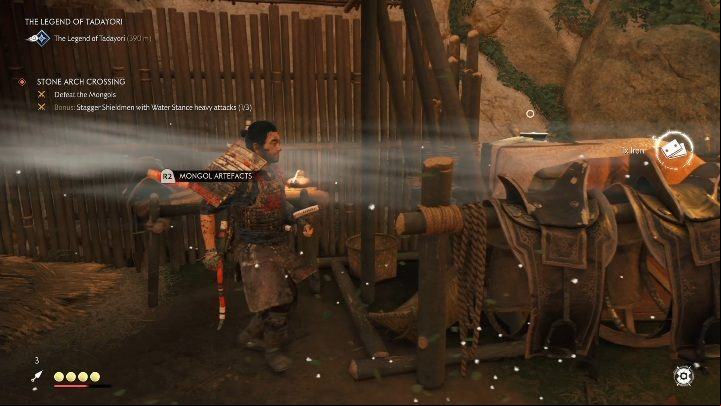 This Mongol artifact can be found among many different saddles - Ghost of Tsushima: Mongol artifacts - secrets, missables, video guide - Secrets and collectibles - Ghost of Tsushima Guide, Walkthrough