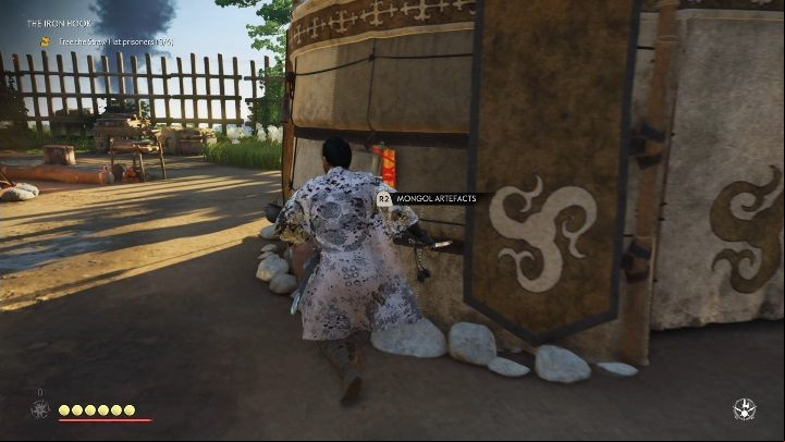 This artifact is hanging in a Mongol tent - Ghost of Tsushima: Mongol artifacts - secrets, missables, video guide - Secrets and collectibles - Ghost of Tsushima Guide, Walkthrough