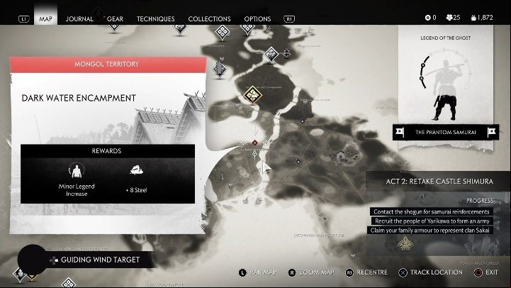 Location: Dark Water Encampment - Ghost of Tsushima: Mongol artifacts - secrets, missables, video guide - Secrets and collectibles - Ghost of Tsushima Guide, Walkthrough