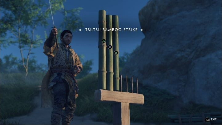 Youll find this bamboo strike near the riverbank - Ghost of Tsushima: Bamboo Strikes, Izuhara Region secrets map, video guide - Izuhara Region - Ghost of Tsushima Guide, Walkthrough
