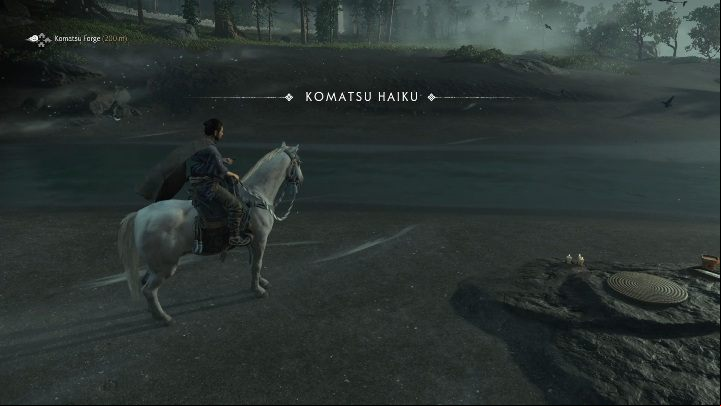 Haiku can be performed on a small rock located in the lake - Ghost of Tsushima: Haiku, Izuhara Region secrets map, video guide - Izuhara Region - Ghost of Tsushima Guide, Walkthrough