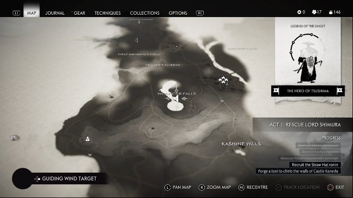 Location: Wolf Cub Falls - Ghost of Tsushima: Haiku, Izuhara Region secrets map, video guide - Izuhara Region - Ghost of Tsushima Guide, Walkthrough
