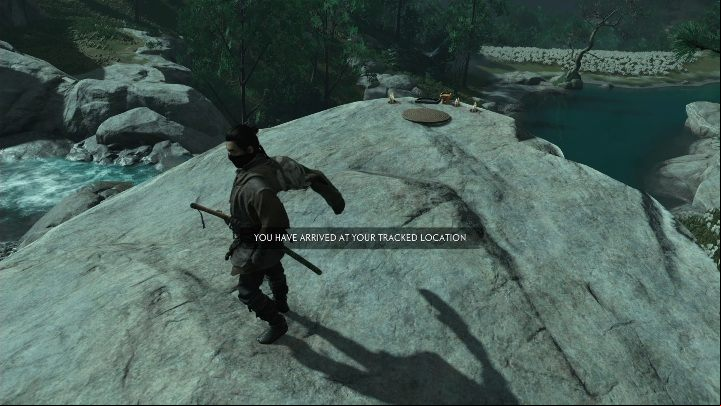 Haiku can be performed on top of a mountain, right next to the river - Ghost of Tsushima: Haiku, Izuhara Region secrets map, video guide - Izuhara Region - Ghost of Tsushima Guide, Walkthrough