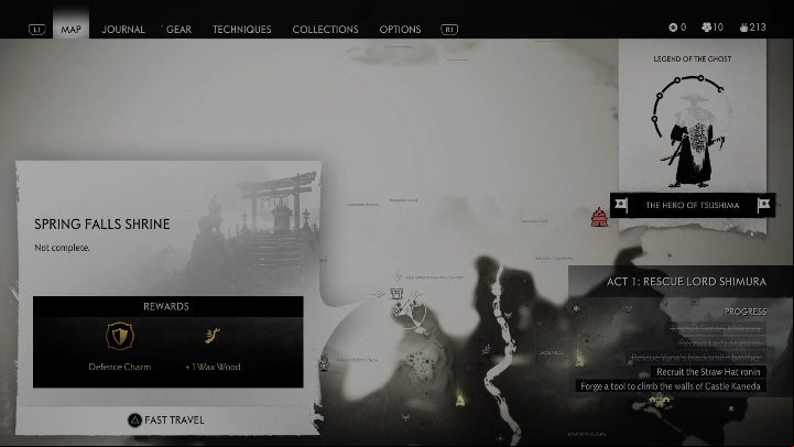 Location: Old Woodsmans Canopy - Ghost of Tsushima: Shinto Shrines, Izuhara Region secrets map, video guide - Izuhara Region - Ghost of Tsushima Guide, Walkthrough
