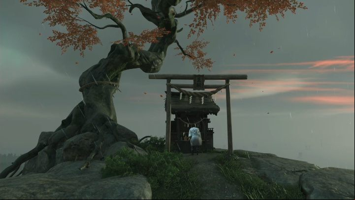 To reach this shrine you need to use the grapple hook - Ghost of Tsushima: Shinto Shrines, Izuhara Region secrets map, video guide - Izuhara Region - Ghost of Tsushima Guide, Walkthrough