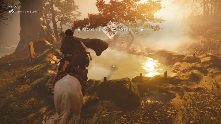 This hot spring can be found in the middle of the meadow - Ghost of Tsushima: Hot Springs, Toyotama Region secrets map, video guide - Toyotama Region - Ghost of Tsushima Guide, Walkthrough