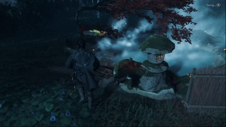 This hot spring is found in the center of the forest, near the blue flowers - Ghost of Tsushima: Hot Springs, Toyotama Region secrets map, video guide - Toyotama Region - Ghost of Tsushima Guide, Walkthrough