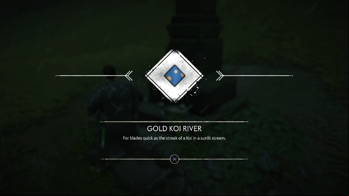 This Pillar of Honour is found in the middle of the field, all you need to do is to stray off the path a little bit and you discover the Gold Koi River - Ghost of Tsushima: Pillars of Honor, Toyotama Region secrets map, video guide - Toyotama Region - Ghost of Tsushima Guide, Walkthrough