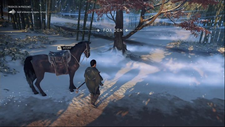 Youll find this fox den right next to the path leading to the Jogaku Temple - Ghost of Tsushima: Inari Shrines, Kamiagata Region secrets map, video guide - Kamiagata Region - Ghost of Tsushima Guide, Walkthrough