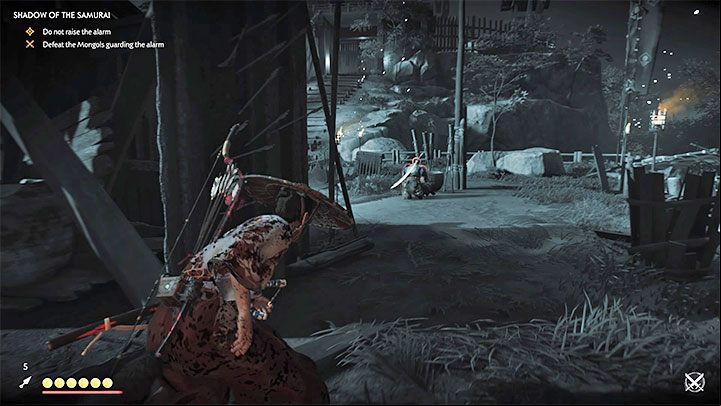 Securing the square is easy, as it should be guarded by only two Mongols - Ghost of Tsushima: Shadow of the Samurai walkthrough, video guide - Act 1 - Ghost of Tsushima Guide, Walkthrough