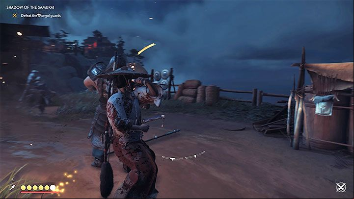 The upper courtyard is accessed by a wide path - Ghost of Tsushima: Shadow of the Samurai walkthrough, video guide - Act 1 - Ghost of Tsushima Guide, Walkthrough