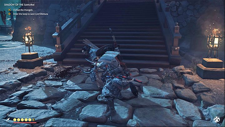 You have to the new fight just after Ryuzo escapes - Ghost of Tsushima: Shadow of the Samurai walkthrough, video guide - Act 1 - Ghost of Tsushima Guide, Walkthrough