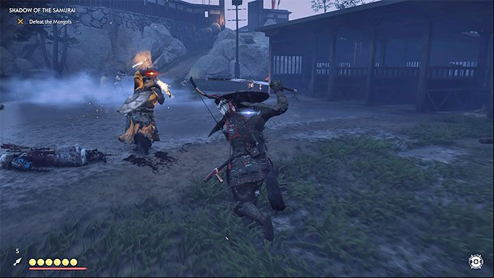 Jin and Shimura will automatically leave the building - Ghost of Tsushima: Shadow of the Samurai walkthrough, video guide - Act 1 - Ghost of Tsushima Guide, Walkthrough