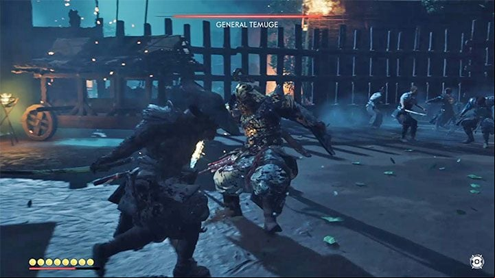 Look for an opening to attack the boss after each successful dodging series - Ghost of Tsushima: The Ghost of Yarikawa walkthrough, video guide - Act 2 - Ghost of Tsushima Guide, Walkthrough