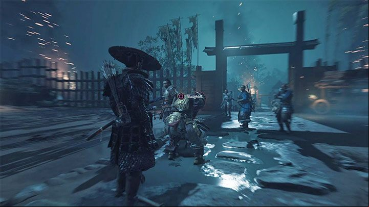 When you defeat the boss, press the Square to execute him - Ghost of Tsushima: How to beat General Temuge? Video guide - Main quests - Ghost of Tsushima Guide, Walkthrough