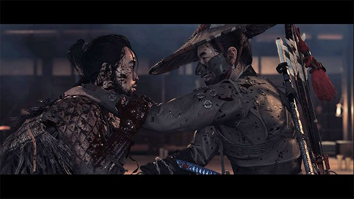 After depriving Ryuzo of his entire health bar, you can watch a cut-scene during which Jin will kill his old friend - Ghost of Tsushima: How to beat Ryuzo second fight? Video guide - Main quests - Ghost of Tsushima Guide, Walkthrough
