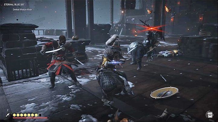 The smaller enemies will appear during the fight, attempting to engage you - Ghost of Tsushima: How to beat Khan? Video guide - Main quests - Ghost of Tsushima Guide, Walkthrough