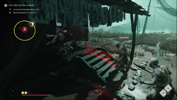 When someone notices you, they will run to the captive and try to kill him - GoT Legends: The Curse of The Onibaba - Walkthrough - Ghost of Tsushima Guide, Walkthrough