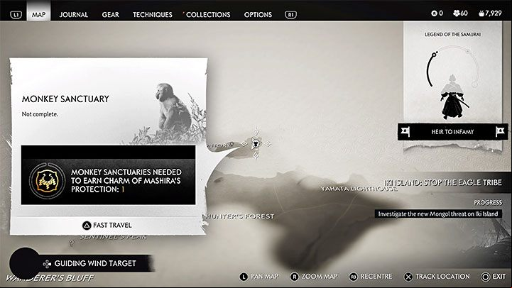 Each of the aforementioned animal species has a corresponding Sanctuary, which are a type of optional location you can discover - Ghost of Tsushima Iki Island: How to tame animals? - FAQ - Ghost of Tsushima Guide, Walkthrough