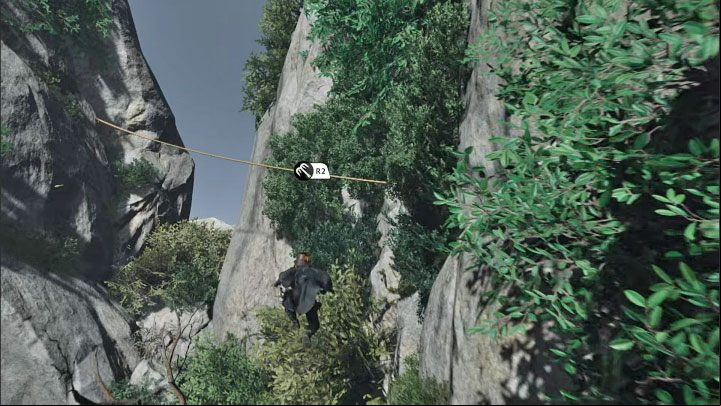 Climb onto the branch that you lowered by using the grappling hook - Ghost of Tsushima Iki Island: How to reach Saruiwa peak? - Secrets and Collectibles - Ghost of Tsushima Guide, Walkthrough