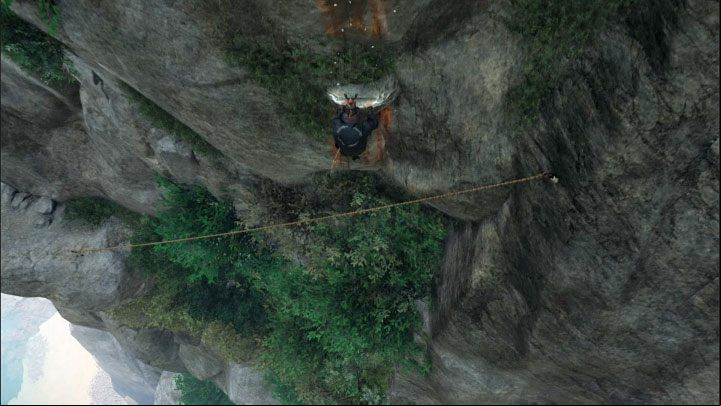 You need to grab the cliff edge and climb down using the ledges located below - Ghost of Tsushima Iki Island: How to reach Saruiwa peak? - Secrets and Collectibles - Ghost of Tsushima Guide, Walkthrough