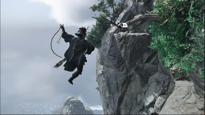 You will be faced with a rope jumping section - Ghost of Tsushima Iki Island: How to reach Saruiwa peak? - Secrets and Collectibles - Ghost of Tsushima Guide, Walkthrough