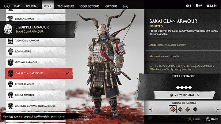 3) Ghost of Sparta armor- This is not really a brand new armor, just an alternate look for the Sakai Clan Armor - Ghost of Tsushima Iki Island: Shrine of Ash - Secrets and Collectibles - Ghost of Tsushima Guide, Walkthrough