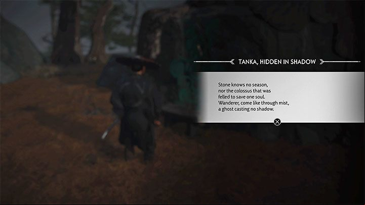 At the base of the statue, you will find a scroll - it contains a clue to the puzzles solution - Ghost of Tsushima Iki Island: Shrine in Shadow - Secrets and Collectibles - Ghost of Tsushima Guide, Walkthrough