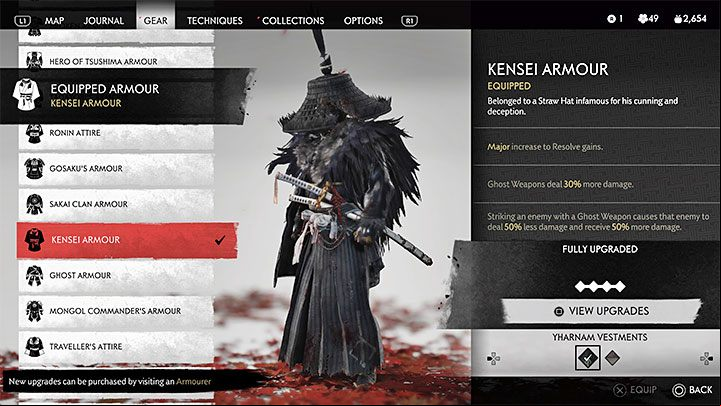 2) Yharnam Vestments - This is not really a brand new armor, just one of the variants of the Kensei Armour - Ghost of Tsushima Iki Island: Blood-Stained Shrine - Secrets and Collectibles - Ghost of Tsushima Guide, Walkthrough