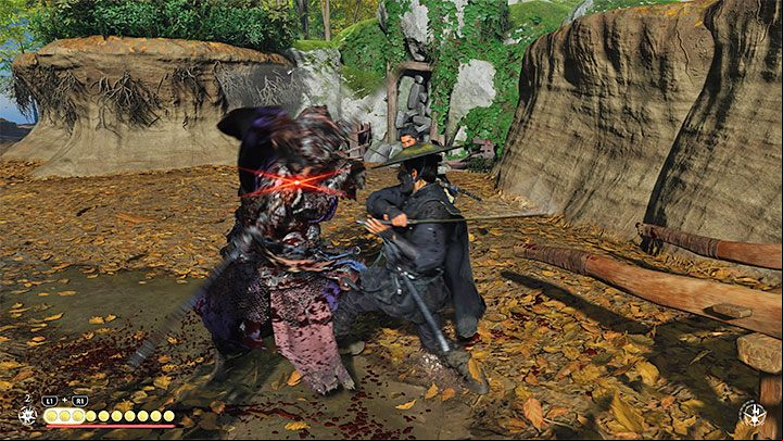 Along the way, you will come across a group of Mongols and you can dispose of them in any way you want - for example, you can start a standoff, attack them from surprise or fight them in the open - Ghost of Tsushima Iki Island: A Raiders Return - walkthrough - Main Missions - Ghost of Tsushima Guide, Walkthrough