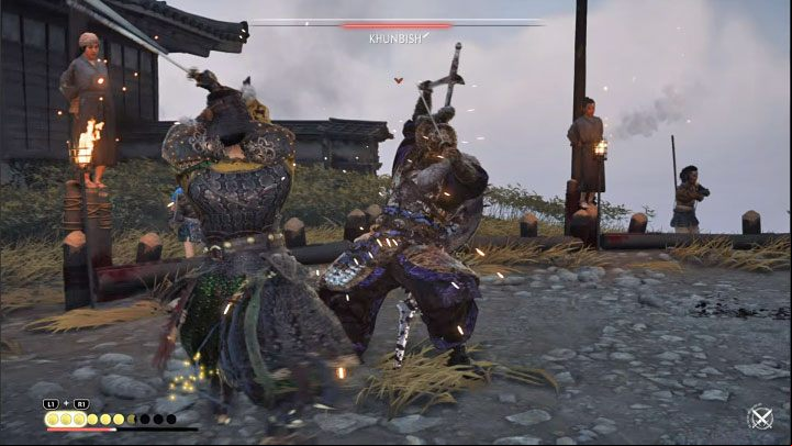The best way to quickly damage Khunbish is by performing perfect parries - Ghost of Tsushima Iki Island: The Lightning in the Storm - walkthrough - Main Missions - Ghost of Tsushima Guide, Walkthrough