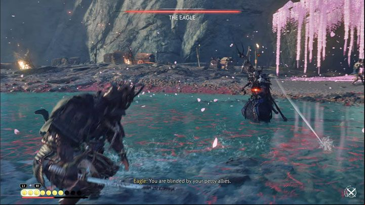The opponent also uses ranged attacks - Ghost of Tsushima Iki Island: The Blessing of Death - walkthrough - Main Missions - Ghost of Tsushima Guide, Walkthrough
