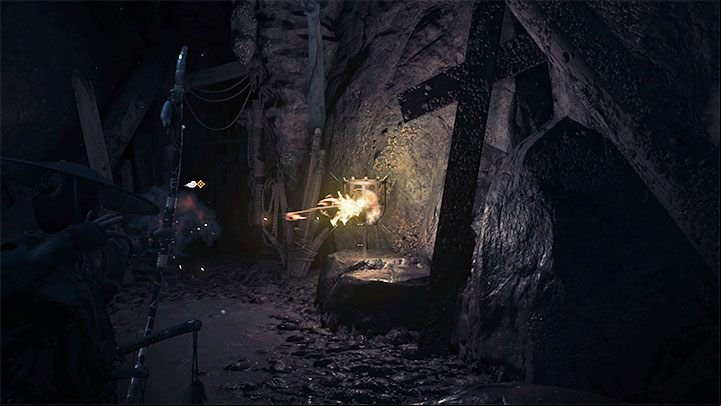 You wont encounter any opponents while traversing the cave, but you have to deal with the all-encoming darkness - Ghost of Tsushima Iki Island: The Legend of Black Hand Riku - walkthrough - Mythic Tales - Ghost of Tsushima Guide, Walkthrough