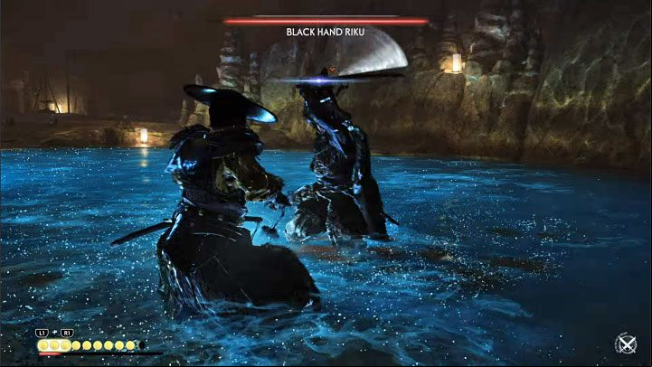 Riku can also use numerous and fast blue attacks - Ghost of Tsushima Iki Island: The Legend of Black Hand Riku - walkthrough - Mythic Tales - Ghost of Tsushima Guide, Walkthrough