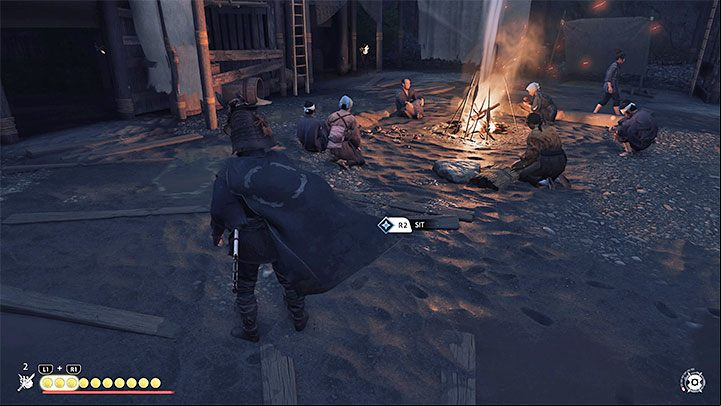 Choose the option to the people sitting around the campfire and listen to Jiros story - Ghost of Tsushima Iki Island: The Legacy of Kazumasa Sakai - walkthrough - Mythic Tales - Ghost of Tsushima Guide, Walkthrough